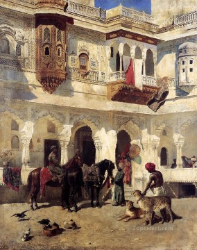 Rajá comenzando con un sombrero árabe Edwin Lord Weeks Pinturas al óleo